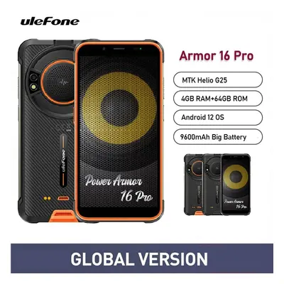 Ulefone Power Armor 16 Pro Android 12 IP68 Rugged 4G SmartPhone 9600mAh 4GB+64GB