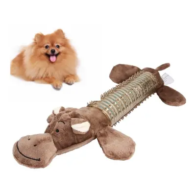 Dog Molar Tooth Cleaning Rubber Sound Small and Medium Dog Bite Toy(Brown)