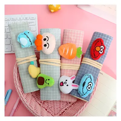 Korean simple girl creative pin roll pencil bag ins girl heart cute pen curtain student pencil b