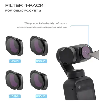 STARTRC 1108493 ND8PL+ND16PL+ND32PL+ND64PL Adjustable Filter 4-Piece Set for DJI OSMO Pocket 2