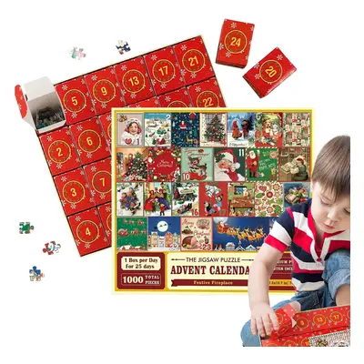 2024 New Christmas Advent Calendar Puzzle Christmas Countdown Puzzle Blind Box Toys