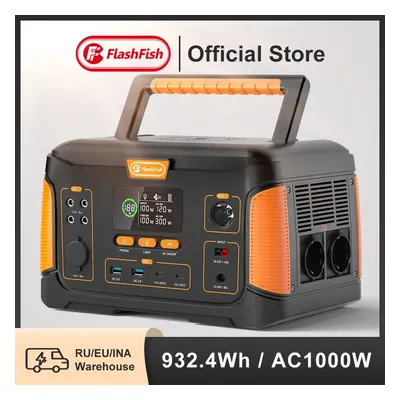 FlashFish Power Station 1000W AC Output 230V Solar Generator 252000mAh Big Capacity 932.4Wh Euro