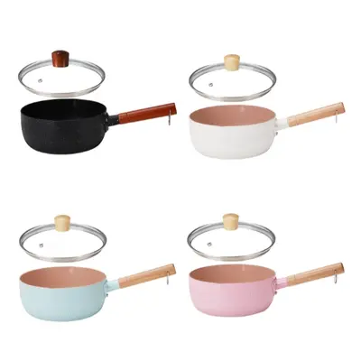 20cm non-stick pot for cooking instant noodles with lid, baby food supplement flat pot, medical 