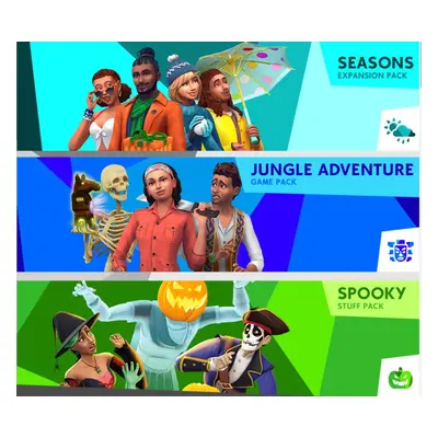 The Sims 4 Bundle - Seasons + Jungle Adventure + Spooky Stuff DLC XBOX One CD Key