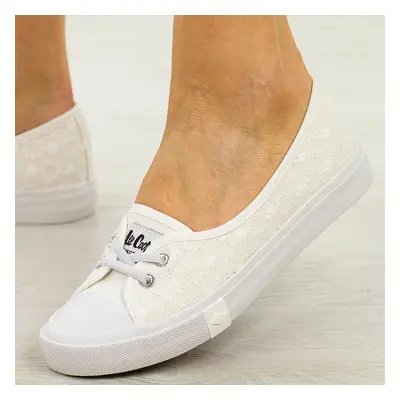 Białe tenisówki damskie Lee Cooper