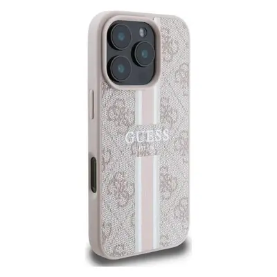 Guess 4G Printed Stripes MagSafe do iPhone 16 Pro Max różowy