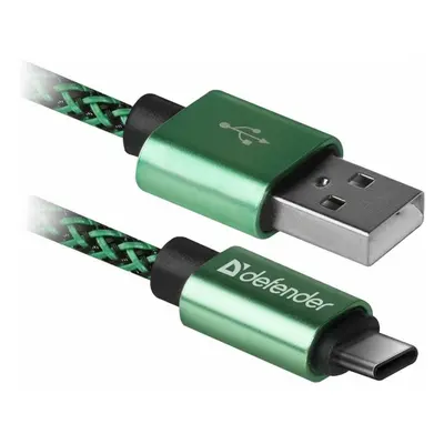 Defender USB AM-TYPE C 1,0m 2.1A Zielony