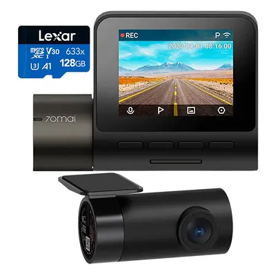 70Mai Dash Cam A200 + kamera wsteczna RC11 + karta Lexar 128GB