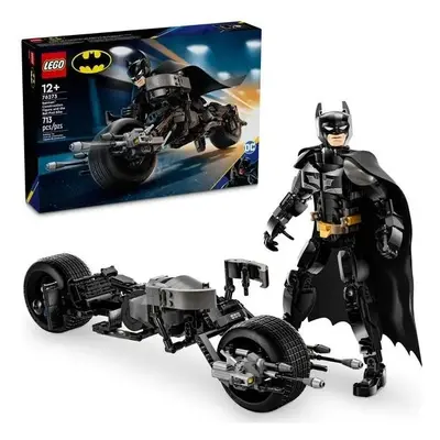 Klocki konstrukcyjne LEGO Super Heroes 76273 Figurka Batmana do zbudowania i batcykl