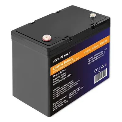 Qoltec Akumulator LiFePO4 Litowo-Żelazowo-Fosforanowy | 12.8V | 100Ah | 1280Wh | BMS