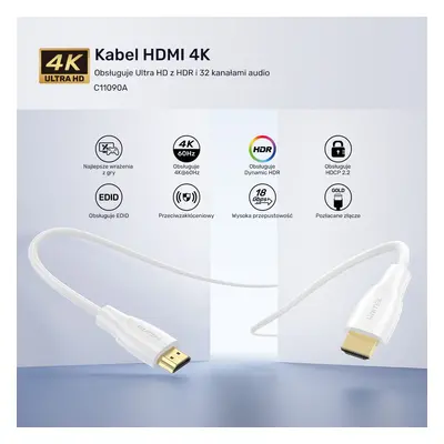 Unitek Kabel HDMI 2.0 4K biały 1,8m