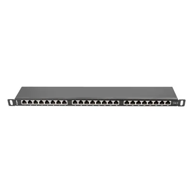 Patch panel Lanberg Patch Panel port 0.5U 19'' kat.6 FTP ekranowany czarny