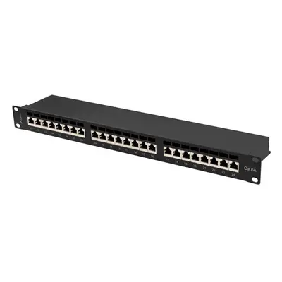 Patch panel Lanberg Patch Panel port 1U 19'' kat.6A FTP ekranowany czarny