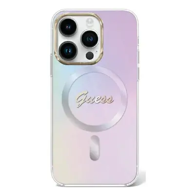 Guess IML Iridescent MagSafe - Etui iPhone Pro (fioletowy)