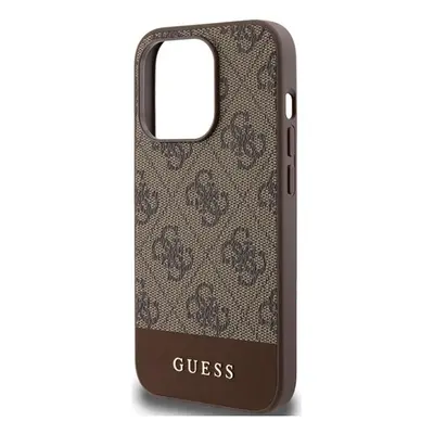 Guess 4G Bottom Stripe Metal Logo Collection - Etui iPhone Pro Max (brązowy)