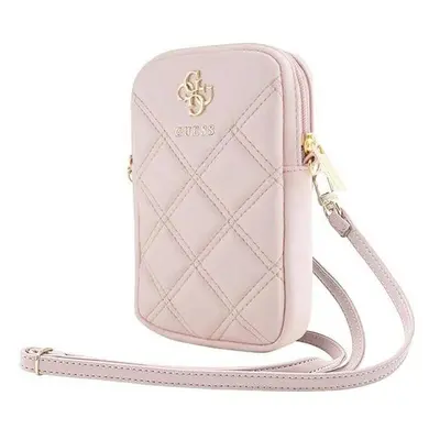 Guess Zip Quilted 4G - Torebka na telefon (różowy)