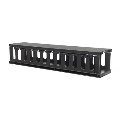 Akcesoria do szaf Techly Organizer kabli 2U do szaf Rack 19'' z pokrywą, czarny_