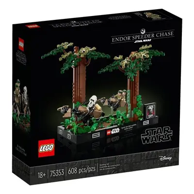 Klocki konstrukcyjne LEGO Star Wars Diorama Pościg na ścigaczu przez Endor