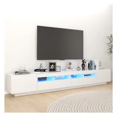 Szafka pod tv z oświetleniem led, biała, 260x35x40 cm