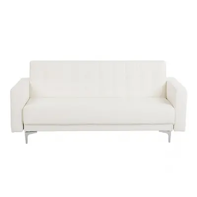 Sofa rozkładana ekoskóra biała ABERDEEN