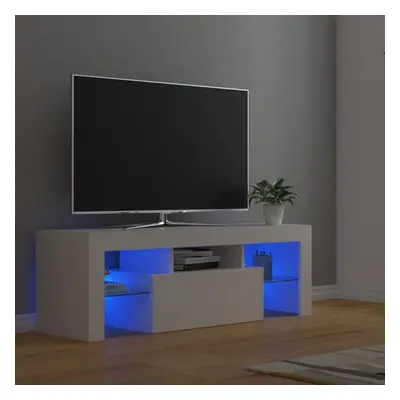 Szafka pod tv z oświetleniem led, biała, 120x35x40 cm