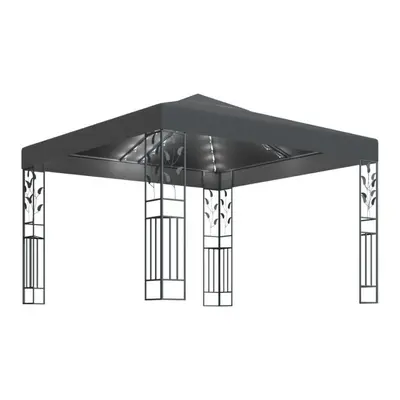 Altana ze sznurem lampek led, 3x3 m, antracytowa