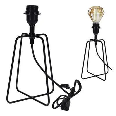 Lampka, lampa metalowa, czarna, stołowa, na biurko, komodę, stolik nocny, loft