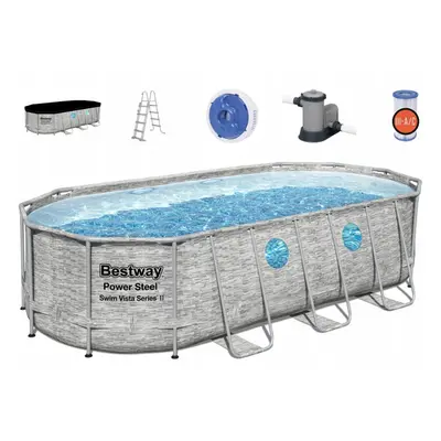 Basen Stelażowy cm x cm x cm, Power Steel Swim VISTA series BESTWAY