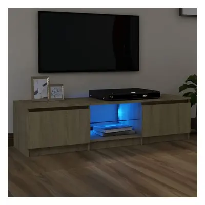 Szafka pod tv, z led, dąb sonoma, 140 x 40 x 35,5 cm