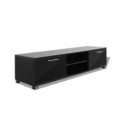 Szafka pod TV na wysoki połysk czarna 120x40,3x34,7 cm