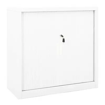 Szafka z drzwiami przesuwnymi, biała, 90x40x90 cm, stal