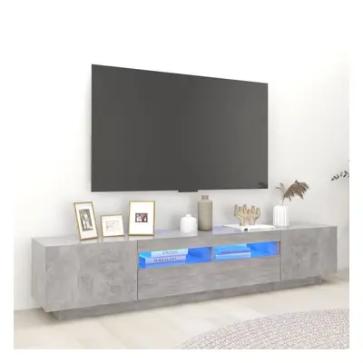 Szafka pod tv z oświetleniem led, szarość betonu, 200x35x40 cm