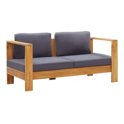 Ławka/sofa ogrodowa z poduszkami, 140 cm, drewno akacji, szara