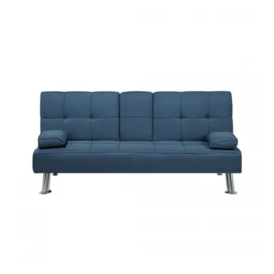 Rozkładana tapicerowana sofa Angelos niebieska