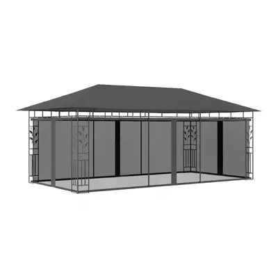 Altana ogrodowa z moskitierą, 6x3x2,73 m, antracytowa