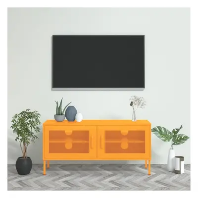 Szafka pod telewizor, musztardowa, 105x35x50 cm, stalowa