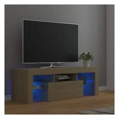 Szafka pod tv z oświetleniem led, dąb sonoma, 120x35x40 cm