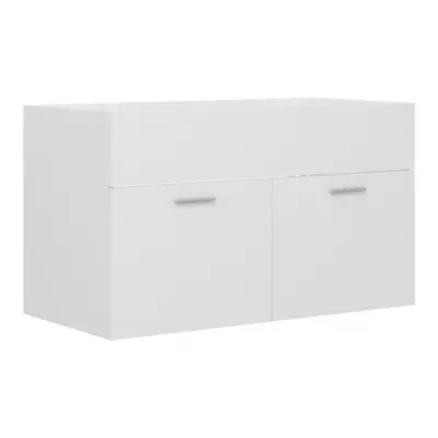 Szafka pod umywalkę, biała, 80x38,5x46 cm, płyta wiórowa