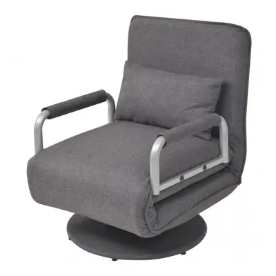 Obrotowy fotel rozkładany ciemnoszary 60 x 75 x 80 cm
