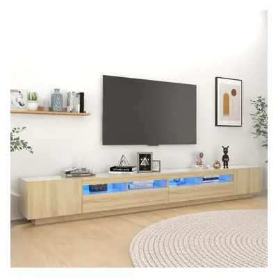 Szafka pod tv z oświetleniem led, dąb sonoma, 300x35x40 cm