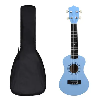 Ukulele sopranowe z pokrowcem, dla dzieci, niebieskie, 21"