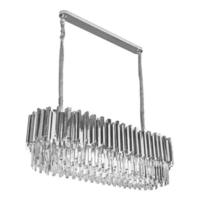 Lampa wisząca IMPERIAL LONG SILVER 90 - stal, kryształ