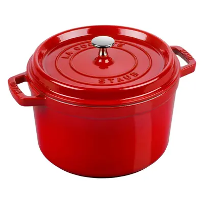 Staub la cocotte garnek żeliwny okrągły wysoki 4.8 ltr, czerwony