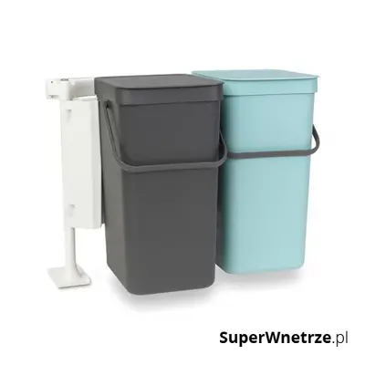 Kosze na śmieci kuchenne do segregacji odpadów 2x16l Brabantia Sort&Go