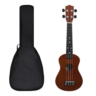 Ukulele sopranowe z pokrowcem, dla dzieci, ciemne drewno, 23"