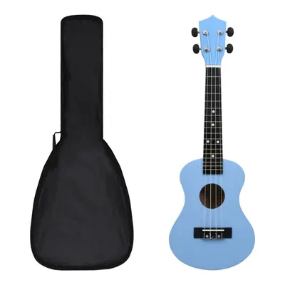 Ukulele sopranowe z pokrowcem, dla dzieci, błękitne, 23"