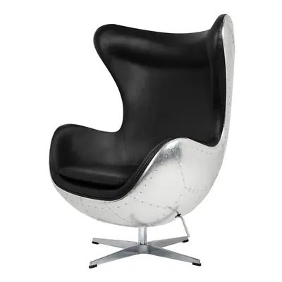 Fotel egg aviator pu czarny