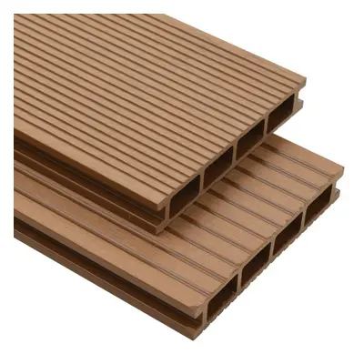 Deski tarasowe z WPC, wydrążone, m², 2,2 m, kolor tekowy