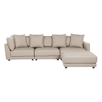 Sofa 3-osobowa z otomaną beżowa sigtuna