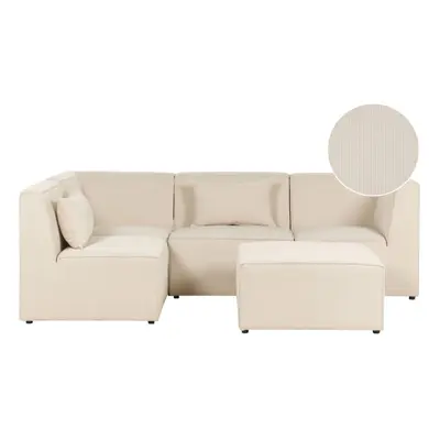 Sofa z ottomaną lemvig jasnobeżowy prawostronny